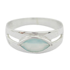 Aqua Chalcedony Solitaire African Silver Green Gems Slim Trendy Ring Jewellery