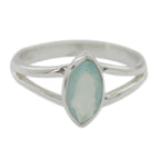 Aqua Chalcedony Solitaire Turkish Silver Green Gems Delicate Geometric Ring Jewellery