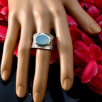 Aqua Chalcedony Solitaire German 925 Silver Green Gemstone Essential  engravings Ring Jewellery