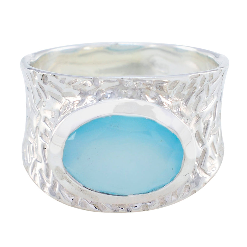 Aqua Chalcedony Solitaire German 925 Silver Green Gemstone Essential  engravings Ring Jewellery