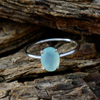 Aqua Chalcedony Solitaire Turkish Sterling Silver Green Gems Elegant  Sophisticated Ring Jewelry