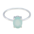 Aqua Chalcedony Solitaire Turkish Sterling Silver Green Gems Elegant  Sophisticated Ring Jewelry