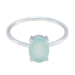 Aqua Chalcedony Solitaire Turkish Sterling Silver Green Gems Elegant  Sophisticated Ring Jewelry