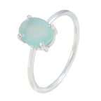 Aqua Chalcedony Solitaire Turkish Sterling Silver Green Gems Elegant  Sophisticated Ring Jewelry