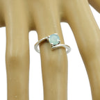 Aqua Chalcedony Solitaire Japanese Sterling Silver Green Gems Delicate Romantic Ring Jewellery
