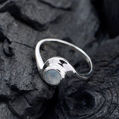 Aqua Chalcedony Solitaire Korean 925 Silver Green Gemstones Dainty Contemporary Ring Jewellery