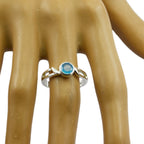 Aqua Chalcedony Solitaire Korean Sterling Silver Green Gemstone Whisper thin Modern Ring Jewelry