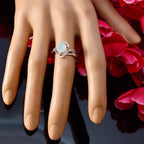 Aqua Chalcedony Solitaire American Silver Green Gems Delicate Abstract Ring Jewelry