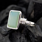 Aqua Chalcedony Solitaire Moroccan 925 Sterling Silver Green Gemstone Eye catching Armor Ring Jewellery