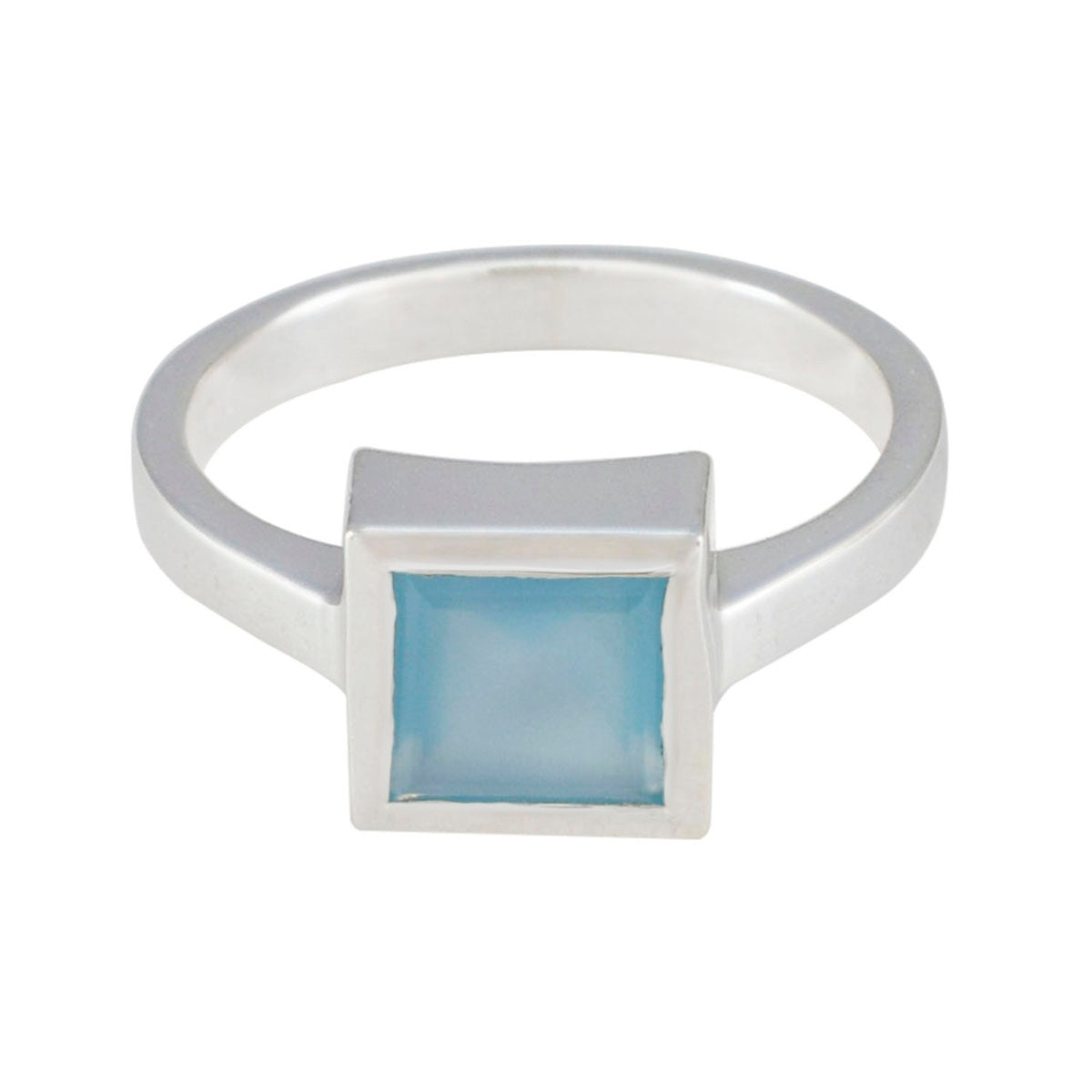 Aqua Chalcedony Solitaire German Silver Green Gemstones Featherlight Cultural Ring Jewelry