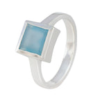 Aqua Chalcedony Solitaire German Silver Green Gemstones Featherlight Cultural Ring Jewelry