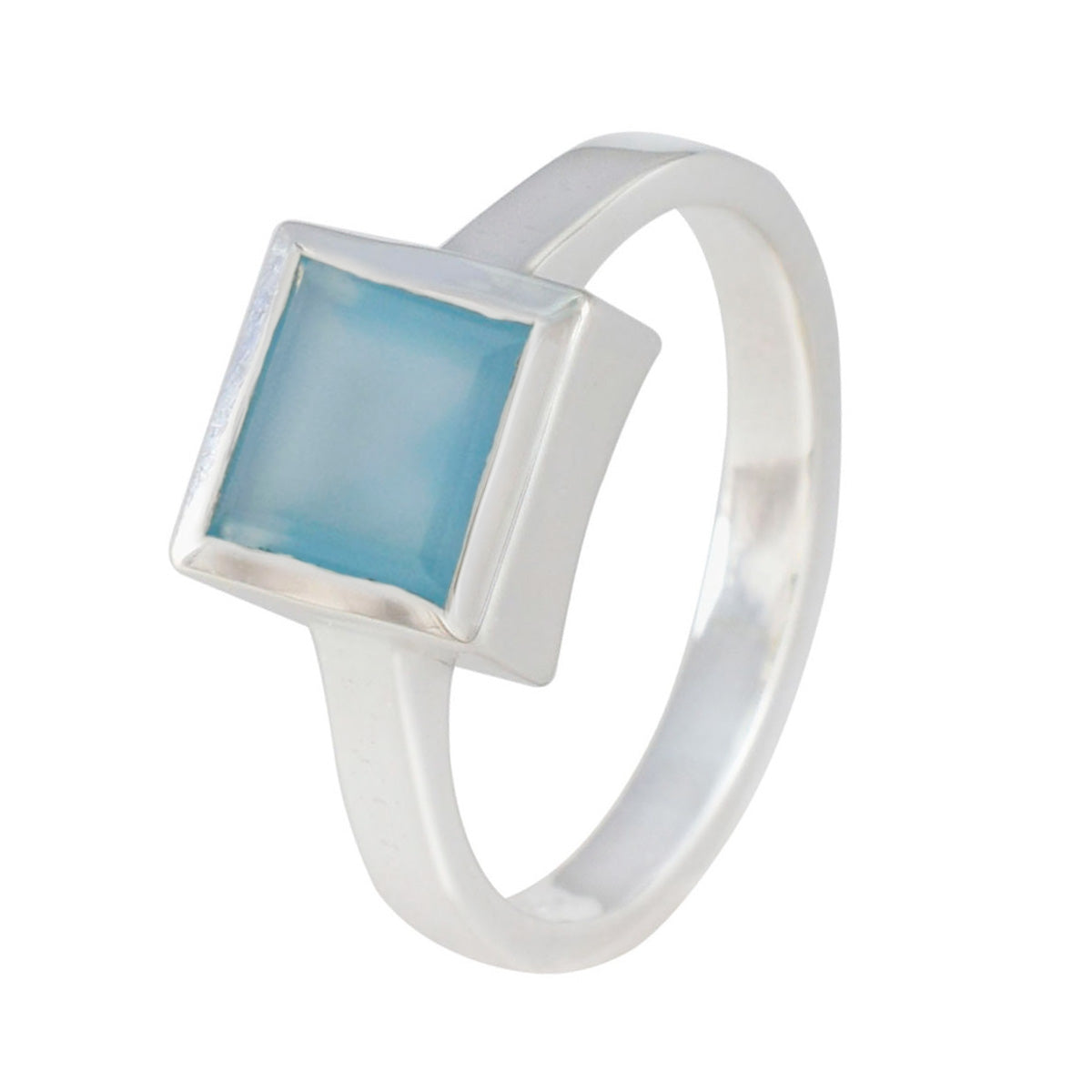 Aqua Chalcedony Solitaire German Silver Green Gemstones Featherlight Cultural Ring Jewelry