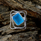 Aqua Chalcedony Solitaire African Sterling Silver Green Gemstones Mid weight Signet Ring Jewelry