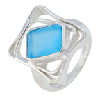 Aqua Chalcedony Solitaire African Sterling Silver Green Gemstones Mid weight Signet Ring Jewelry