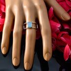 Aqua Chalcedony Solitaire Japanese 925 Silver Green Gems Whisper thin Geometric Band Jewelry