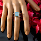 Aqua Chalcedony Solitaire African 925 Silver Green Gemstones Tiny Luxurious Ring Jewellery