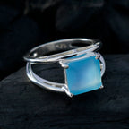 Aqua Chalcedony Solitaire African 925 Silver Green Gemstones Tiny Luxurious Ring Jewellery