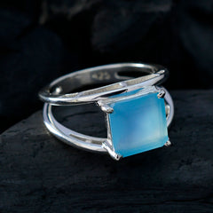 Aqua Chalcedony Solitaire African 925 Silver Green Gemstones Tiny Luxurious Ring Jewellery
