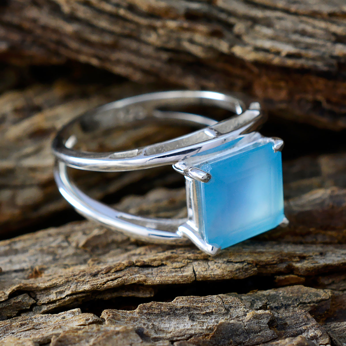 Aqua Chalcedony Solitaire African 925 Silver Green Gemstones Tiny Luxurious Ring Jewellery