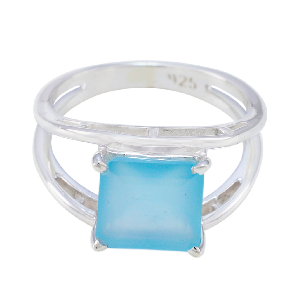 Aqua Chalcedony Solitaire African 925 Silver Green Gemstones Tiny Luxurious Ring Jewellery
