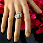 Aqua Chalcedony Toi et Moi German 925 Silver Green Gemstones Slim Graceful Ring Jewellery