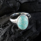 Amazonite Solitaire Moroccan Silver Green Gems Minimal Contemporary Ring Jewellery