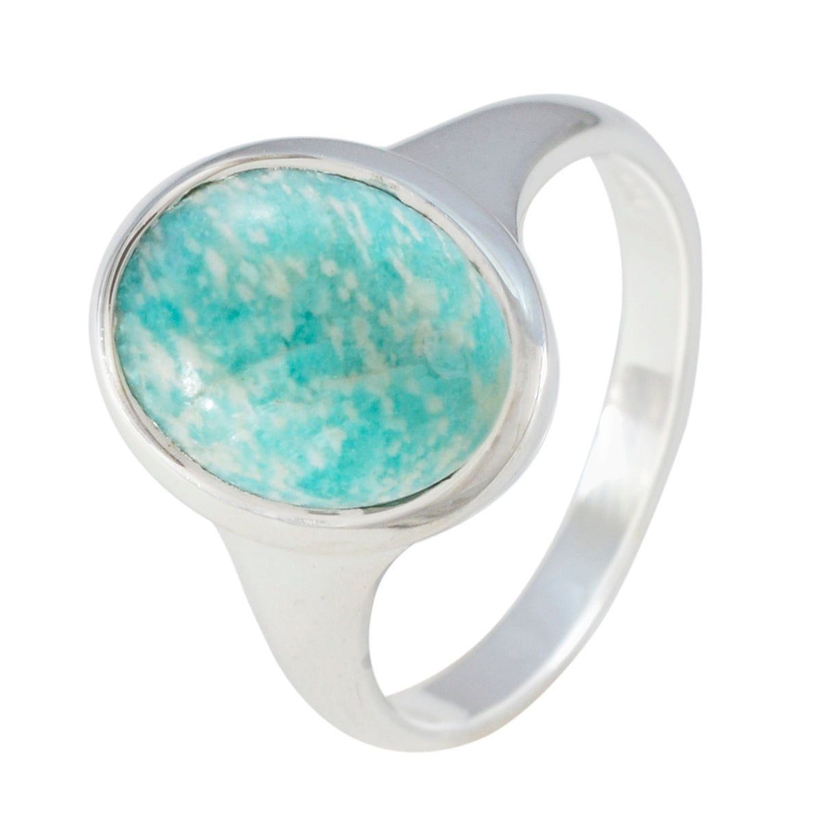 Amazonite Solitaire Moroccan Silver Green Gems Minimal Contemporary Ring Jewellery
