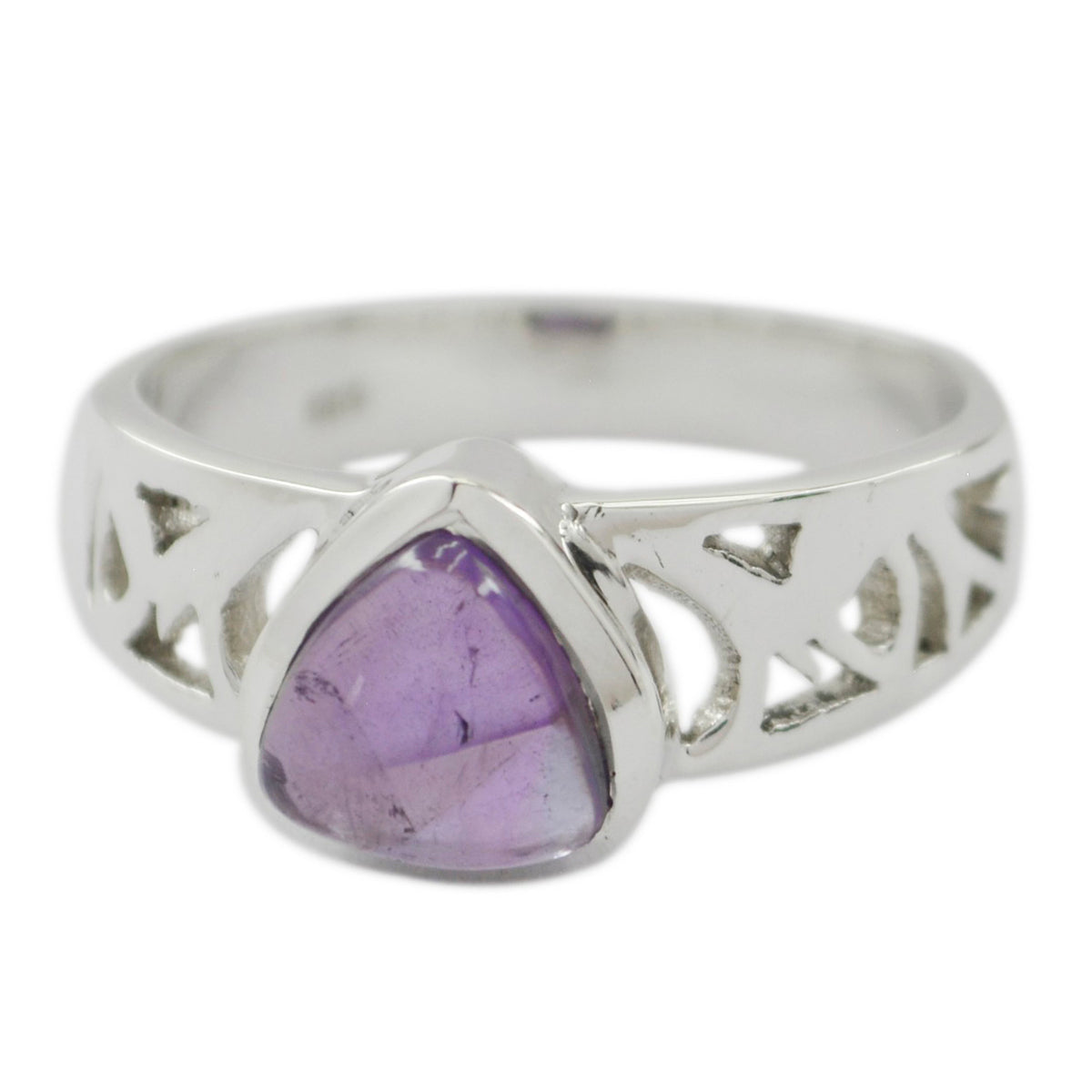 Amethyst Solitaire Moroccan 925 Sterling Silver Purple Gemstone Tiny Feminine Ring Jewellery Главное изображение товара