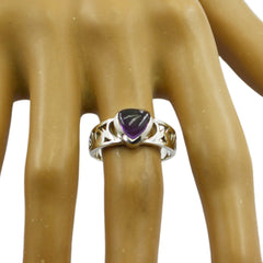 Amethyst Solitaire Moroccan 925 Sterling Silver Purple Gemstone Tiny Feminine Ring Jewellery