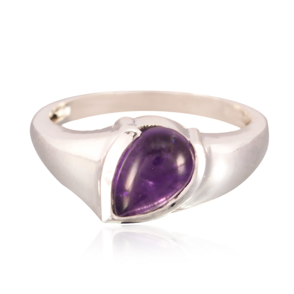 Amethyst Solitaire American Sterling Silver Purple Gems Whisper thin Fairytale Ring Jewellery