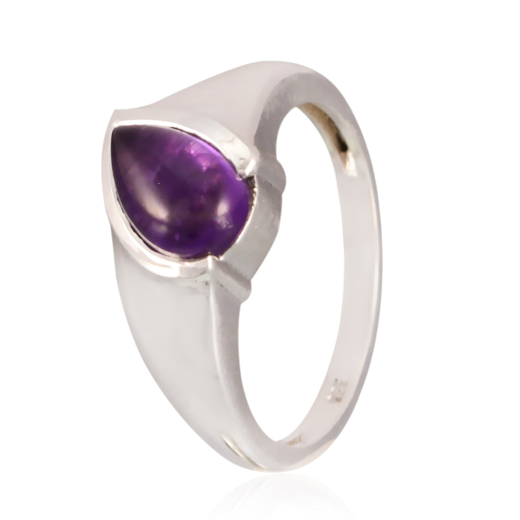 Amethyst Solitaire American Sterling Silver Purple Gems Whisper thin Fairytale Ring Jewellery