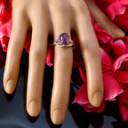 Amethyst Solitaire Korean 925 Sterling Silver Purple Gems Dainty Sophisticated Ring Jewellery