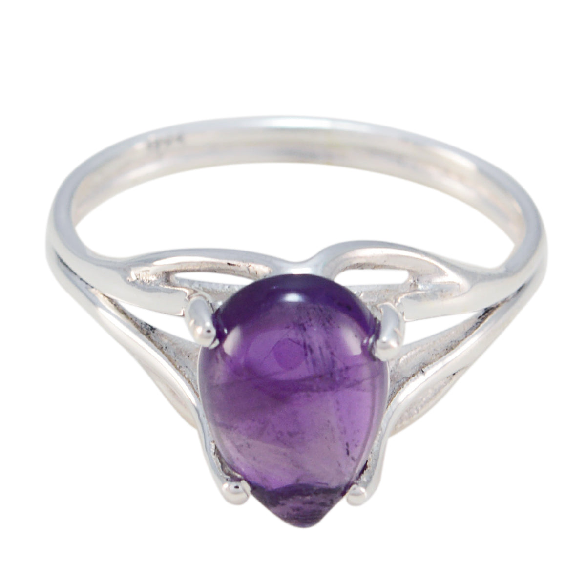 Amethyst Solitaire Korean 925 Sterling Silver Purple Gems Dainty Sophisticated Ring Jewellery