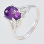 Amethyst Solitaire Korean 925 Sterling Silver Purple Gems Dainty Sophisticated Ring Jewellery