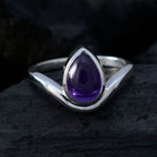 Amethyst Solitaire Egyptian Silver Purple Gemstones Featherlight Graceful Ring Jewelry