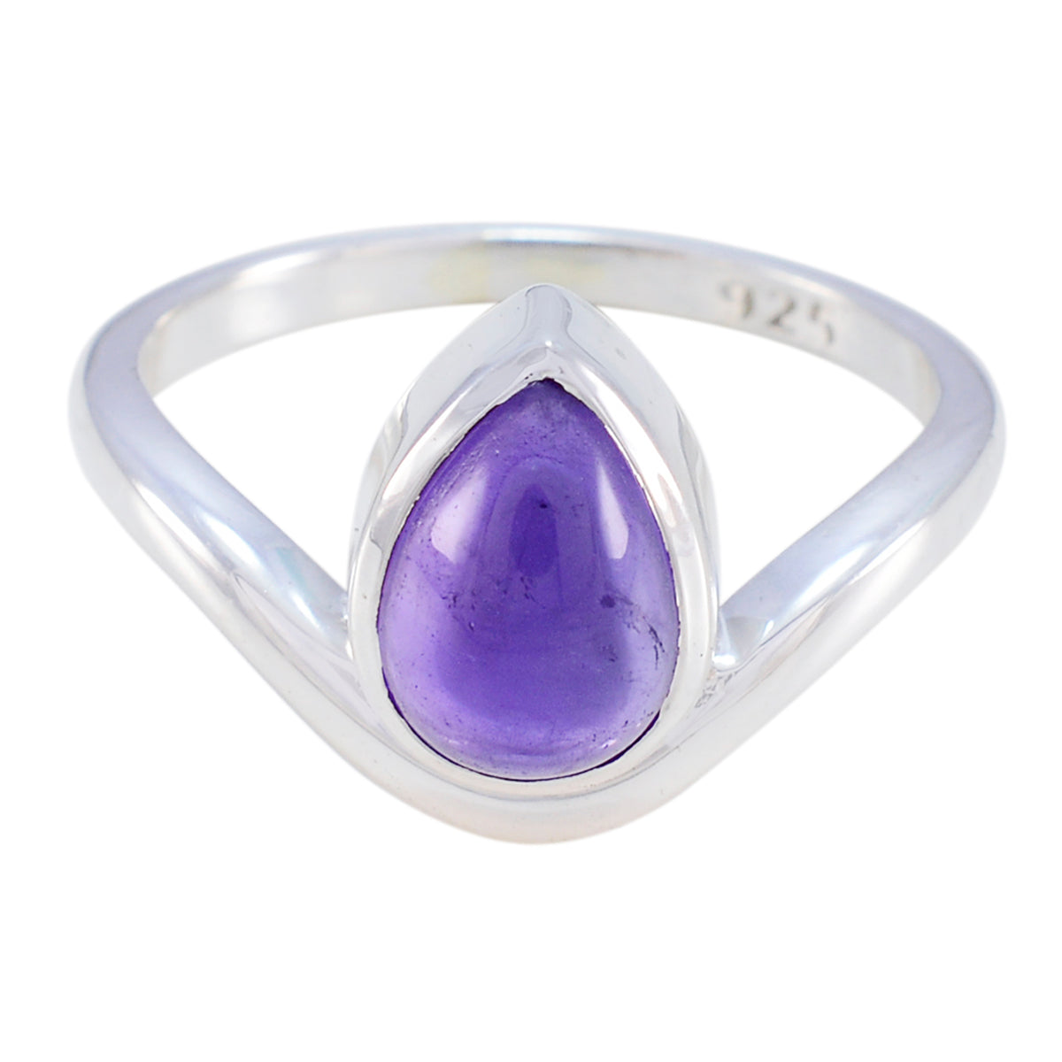 Amethyst Solitaire Egyptian Silver Purple Gemstones Featherlight Graceful Ring Jewelry Huvudsaklig produktbild