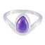 Amethyst Solitaire Egyptian Silver Purple Gemstones Featherlight Graceful Ring Jewelry