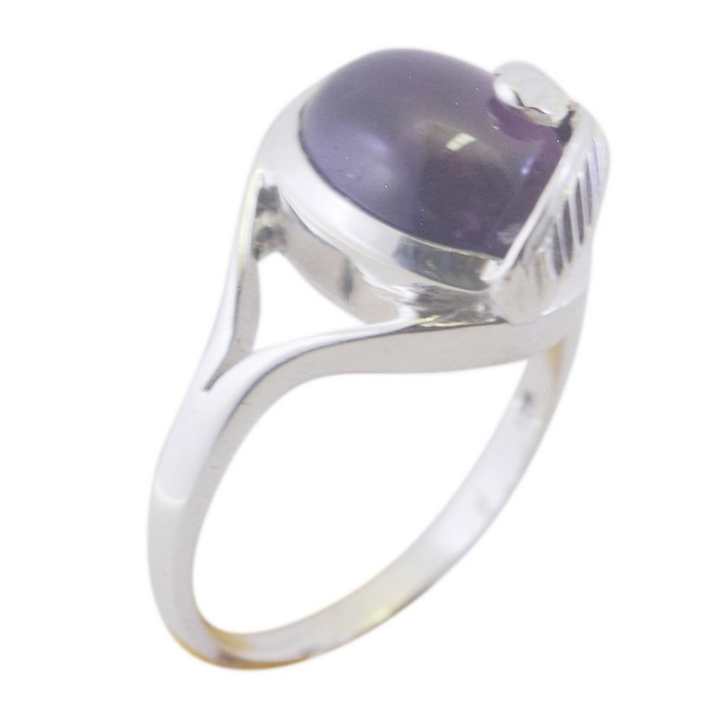 Amethyst Solitaire French 925 Silver Purple Gemstones Slim Cultural Ring Jewellery