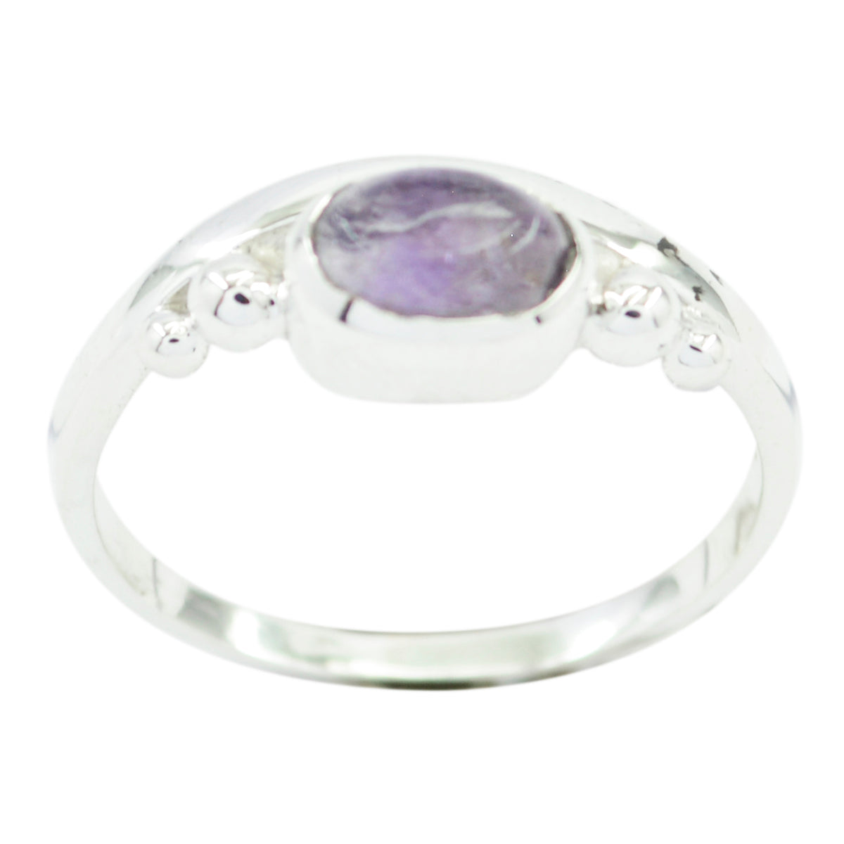 Amethyst Solitaire American 925 Sterling Silver Purple Gems Delicate Romantic Ring Jewellery