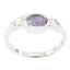 Amethyst Solitaire American 925 Sterling Silver Purple Gems Delicate Romantic Ring Jewellery