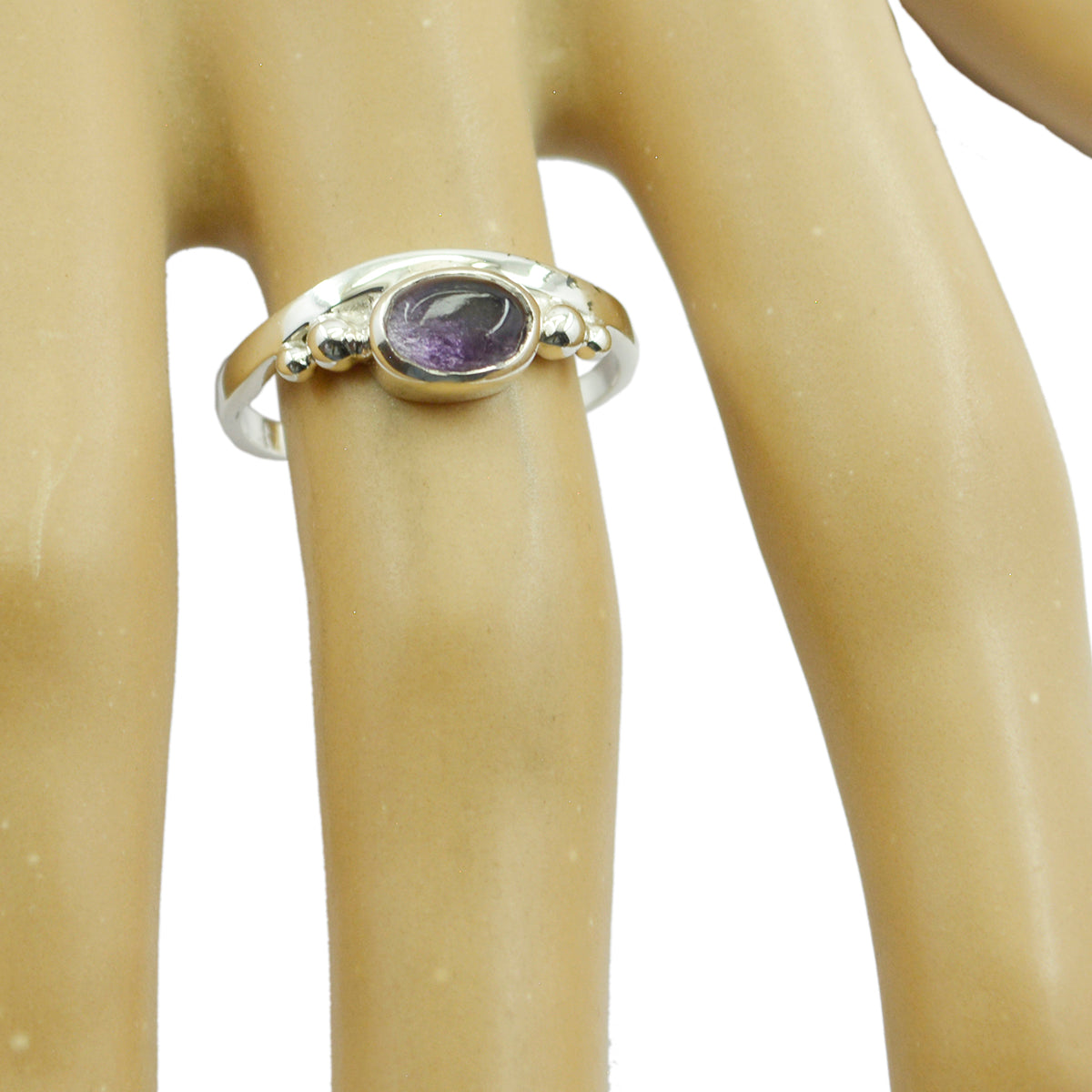 Amethyst Solitaire American 925 Sterling Silver Purple Gems Delicate Romantic Ring Jewellery