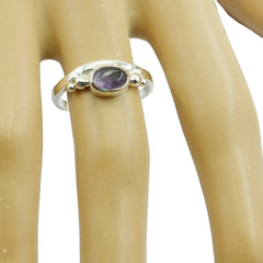 Amethyst Solitaire American 925 Sterling Silver Purple Gems Delicate Romantic Ring Jewellery