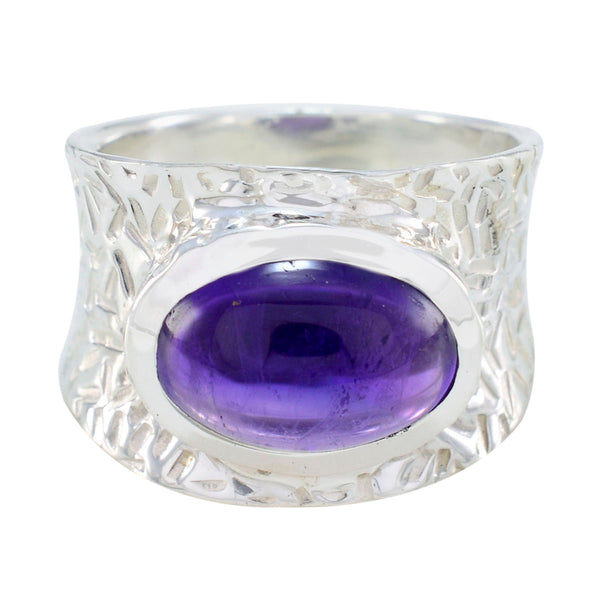 Amethyst Solitaire Indian 92.5 Silver Purple Gemstones Essential  engravings Ring Jewelry