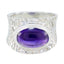 Amethyst Solitaire Indian 92.5 Silver Purple Gemstones Essential  engravings Ring Jewelry