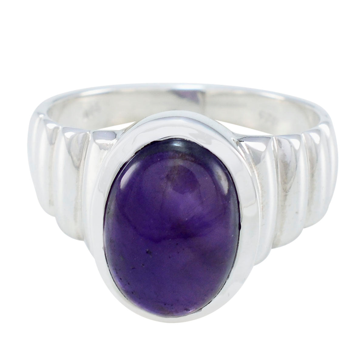 Amethyst Solitaire African Silver Purple Gems Classic Feminine Ring Jewellery Главное изображение товара