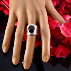 Amethyst Solitaire African 925 Silver Purple Gems Eye catching Armor Ring Jewellery