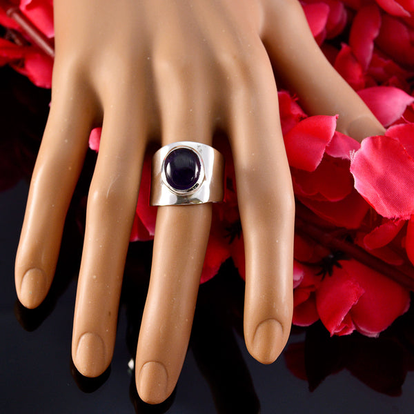 Amethyst Solitaire African 925 Silver Purple Gems Eye catching Armor Ring Jewellery