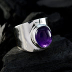 Amethyst Solitaire African 925 Silver Purple Gems Eye catching Armor Ring Jewellery