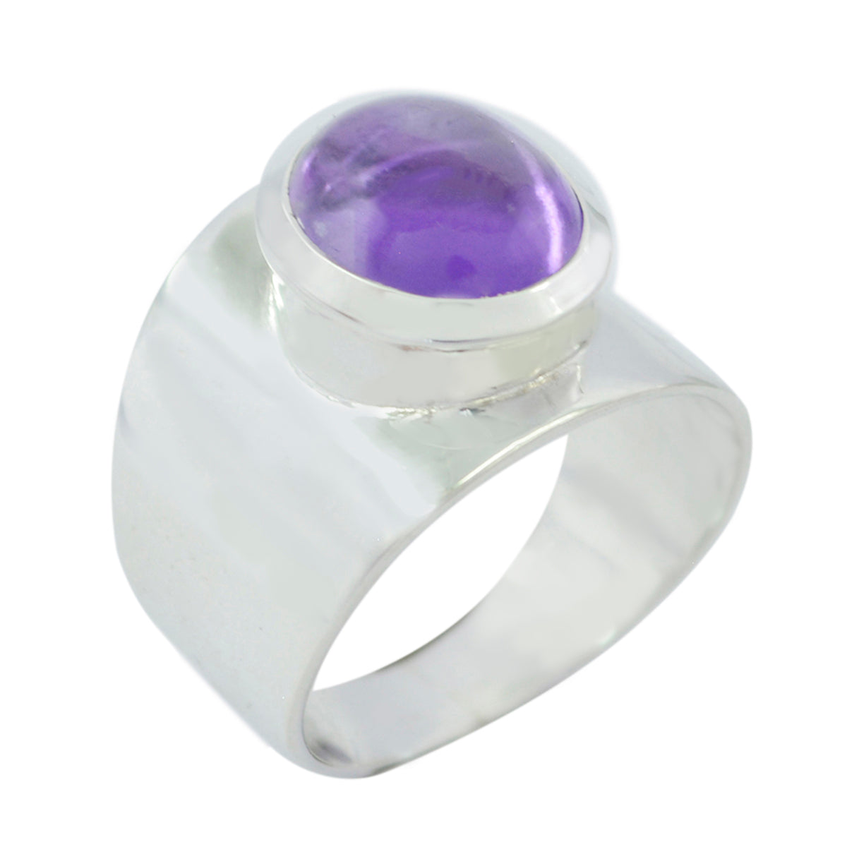 Amethyst Solitär Afrikanischer 925 Silber Lila Edelsteine Auffälliger Rüstungsring Schmuck Hauptbild