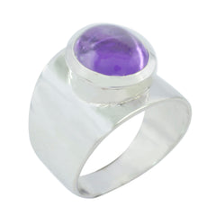 Amethyst Solitaire African 925 Silver Purple Gems Eye catching Armor Ring Jewellery